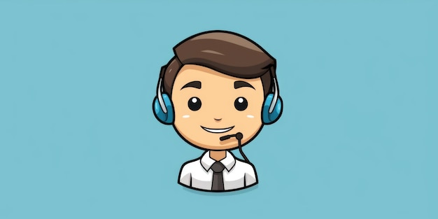 Customer Service Representative mascot for a company logo line art Generative AI