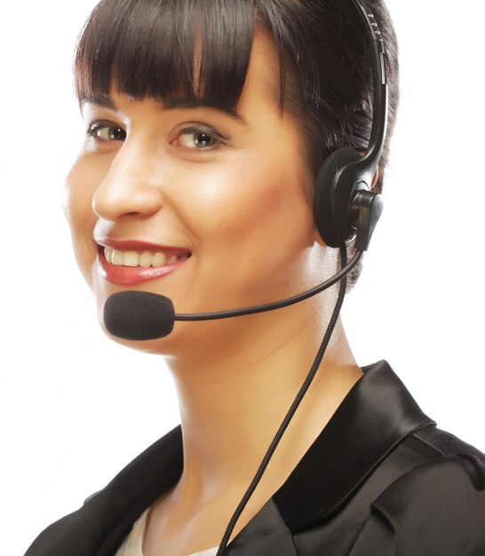 Photo customer service representative smiling