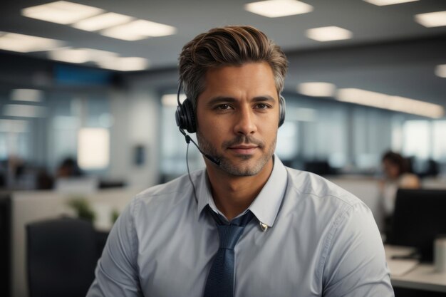 Photo customer service representatives prepare to receive customer calls at the office