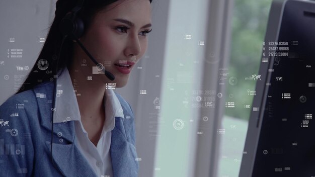 Customer support call center provide data in conceptual vision