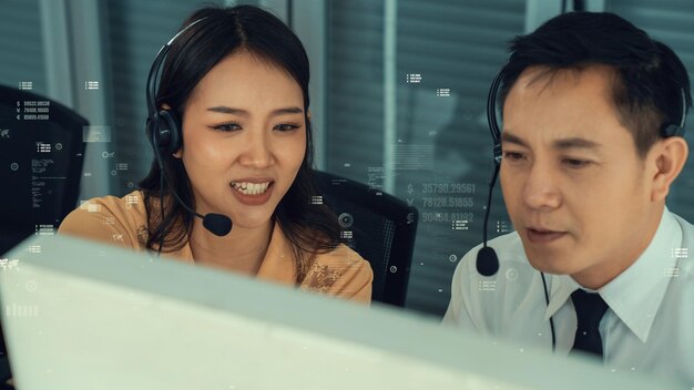 Customer support call center provide data with envisional graphic