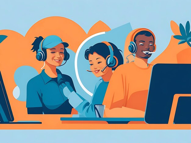 Photo customer support illustration generate by ai