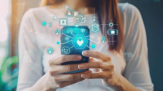 a customer using an insurtech app to purchase insurance
