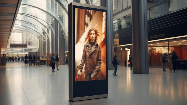 Photo customizable digital signage screen in a public