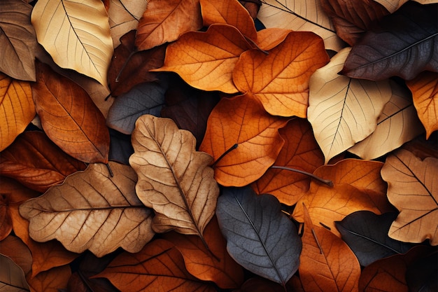 Customizable text on a warm natural pattern of fallen leaves