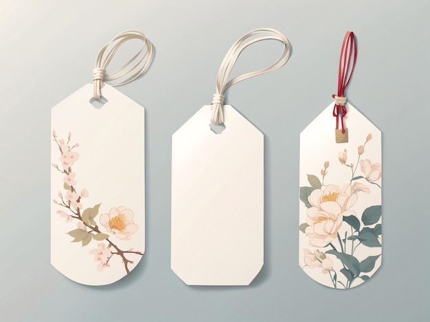 Customizable White Blank Tag Label and Bookmark Templates