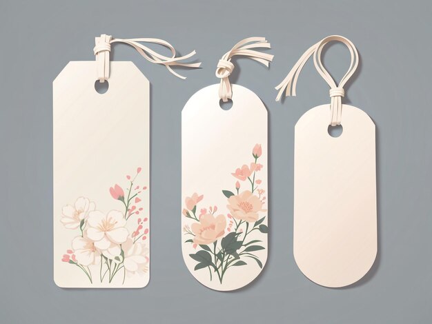 Customizable White Blank Tag Label and Bookmark Templates