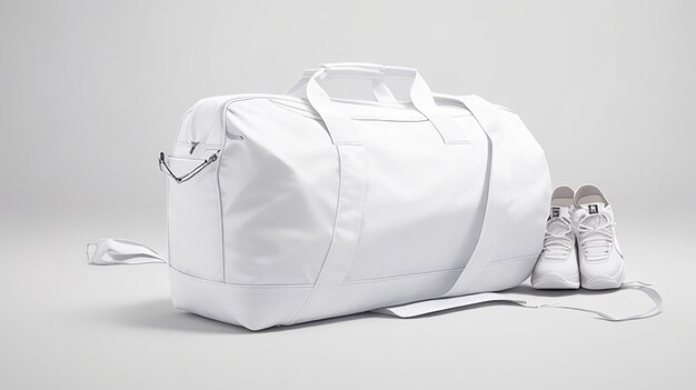 Customizable White Gym Bag Mockup