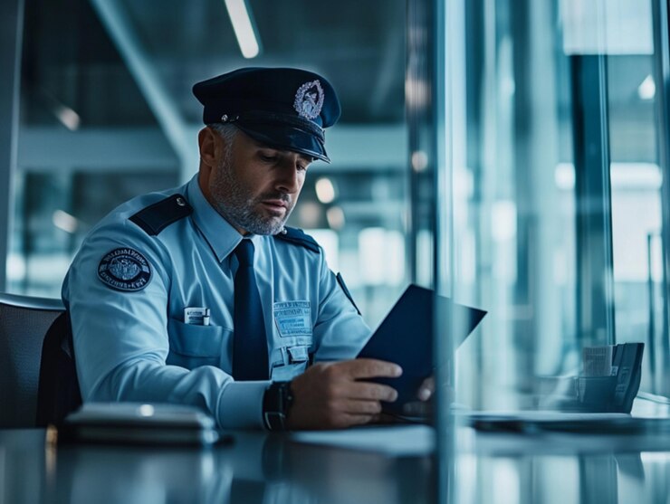 Customs Officer working