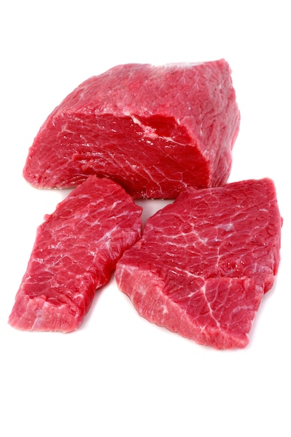 Cut of  beef steak on white. Isolated.