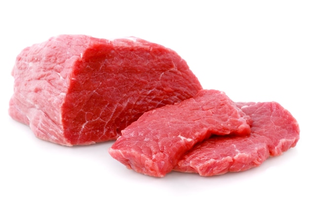 Cut of  beef steak on white. Isolated.