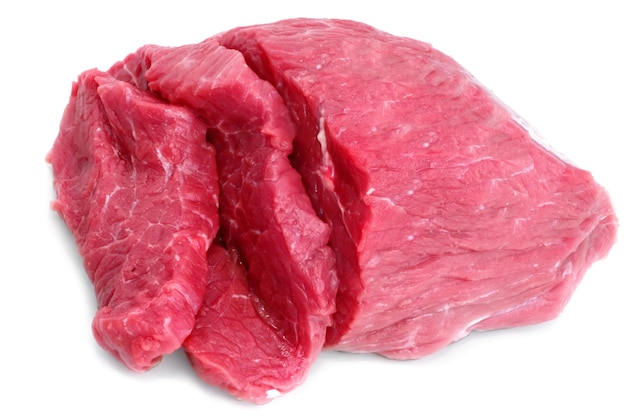 Cut of  beef steak on white. Isolated.