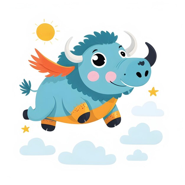 cut buffalo illustration