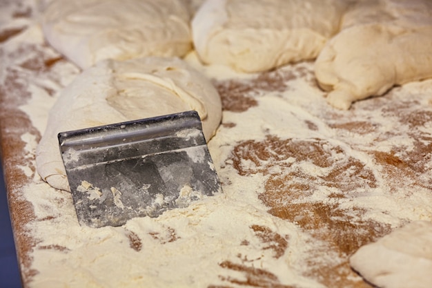 Cut dough for bread