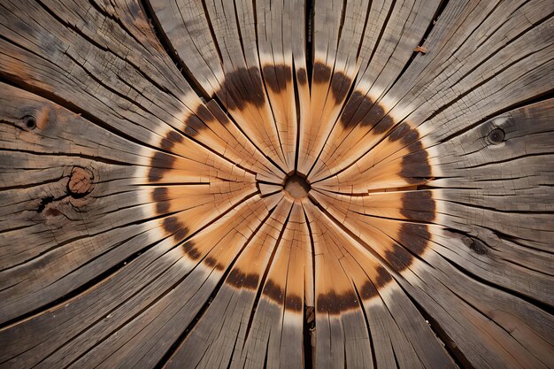 Photo cut down the tree wooden background nature