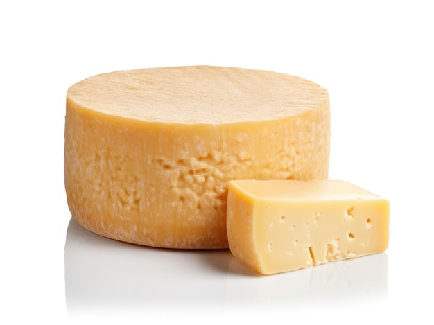색 바탕에 분리 된 이탈리아 치즈