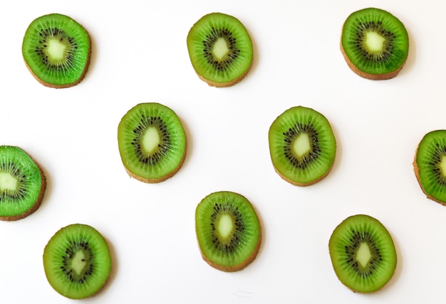 Cut juicy ripe kiwi slices pattern