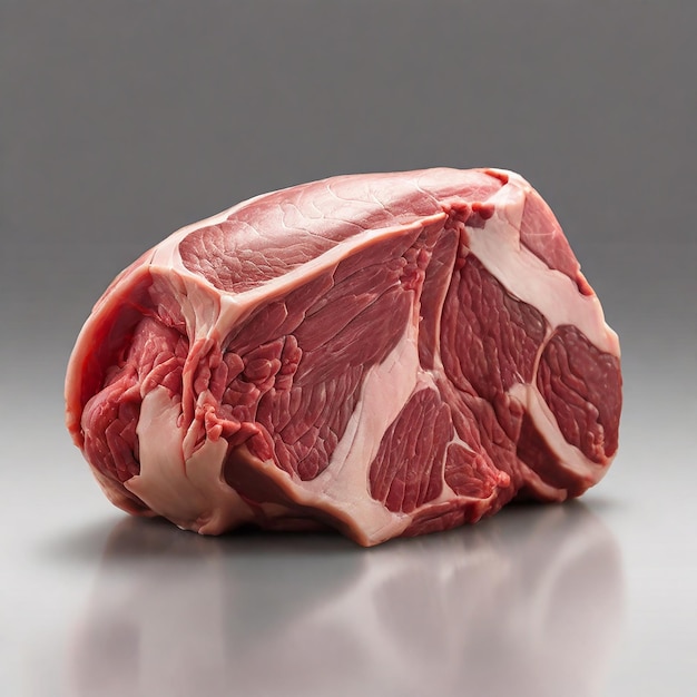 a cut of meat is shown on a gray background
