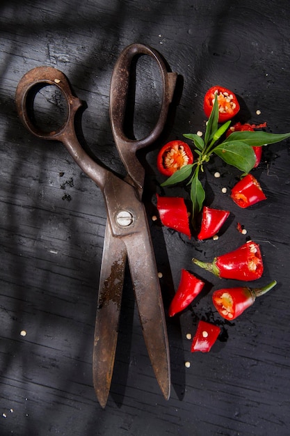 Cut the red pepper