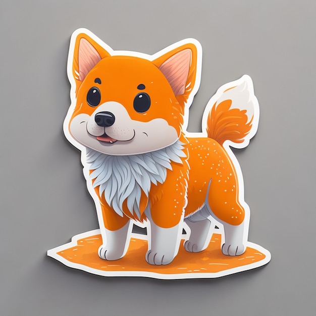 Cut sticker design with dog theme AI generated