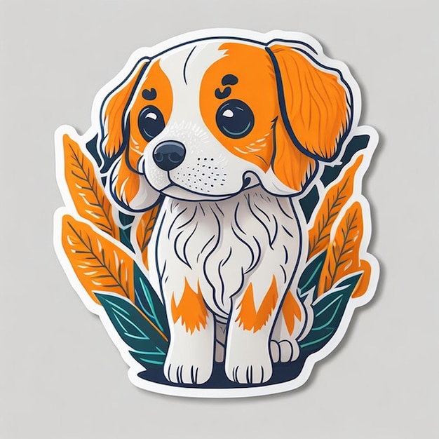 Cut sticker design with dog theme ai generated