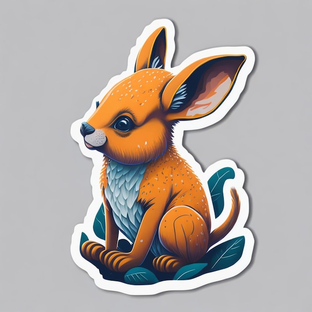 Cut sticker design with kangaroo theme ai generated