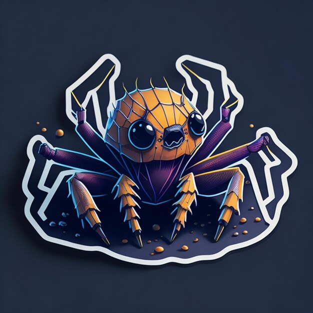 Cut sticker design with spider theme AI generated