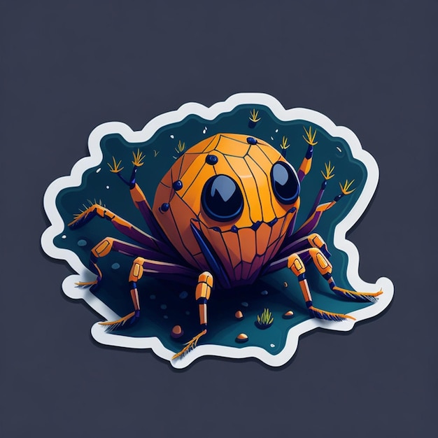 Cut sticker design with spider theme AI generated