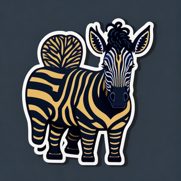 Вырежьте дизайн наклейки с помощью искусственного интеллекта на тему зебры