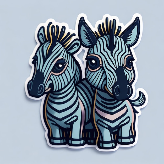 Cut sticker design with zebra theme AI generated