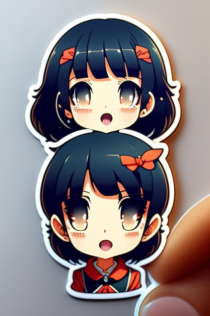 Cute 2D doll anime Style Stickers