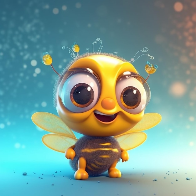 cute 3d beautiful bee character