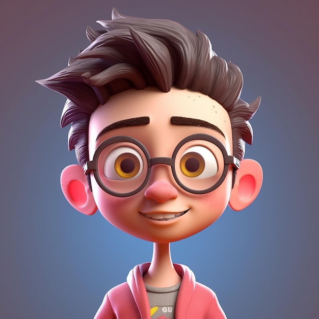 cute 3d boy avatar character