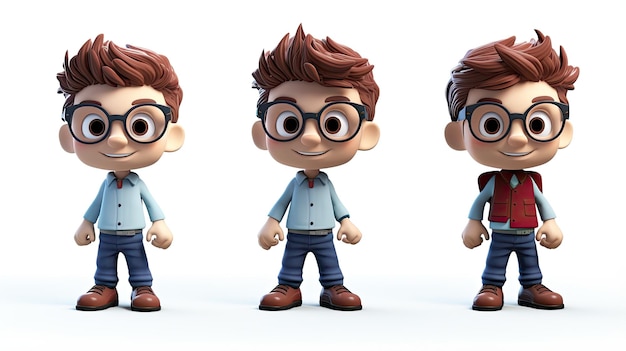 cute 3D boy cartoon character