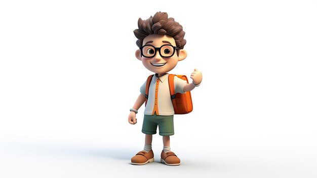 cute 3D boy cartoon character