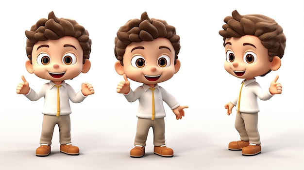 cute 3D boy cartoon character