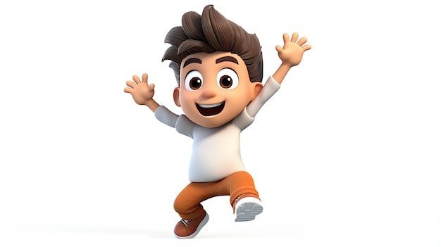 cute 3D boy cartoon character