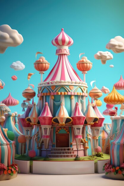 cute 3d carnival poster