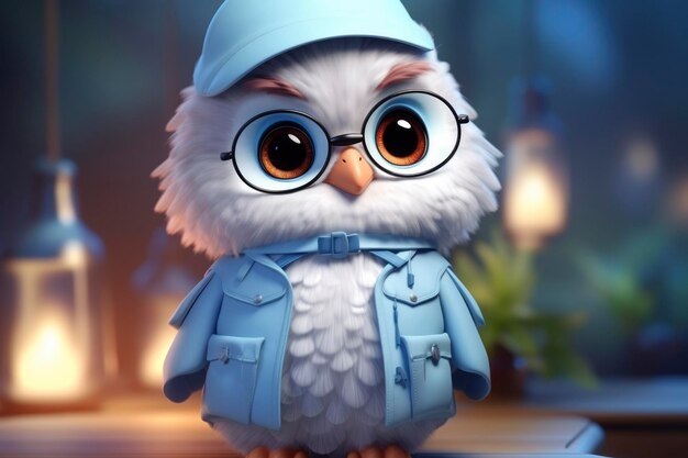 Cute 3d cartoon of bird