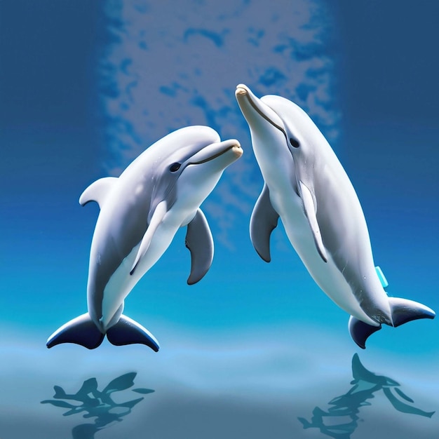 Cute 3D Cartoon dolphin character Generative AI