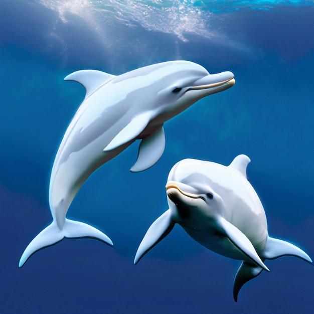 Cute 3D Cartoon dolphin character Generative AI