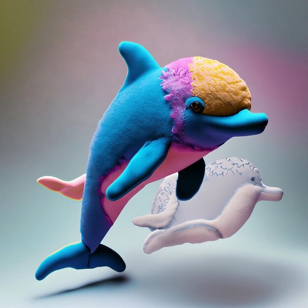 Cute 3D Cartoon dolphin character