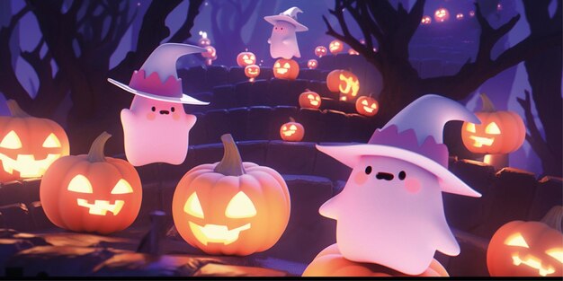 cute 3d cartoon halloween