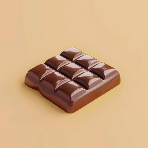 Cute 3d cartoon illustration with chocolate bar