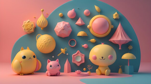 Cute 3D Character Wallpaper In a Fantasy Setting