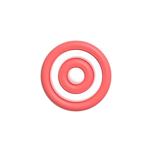 Cute 3D dart board icon Concept of success business target and online marketing 3D rendering