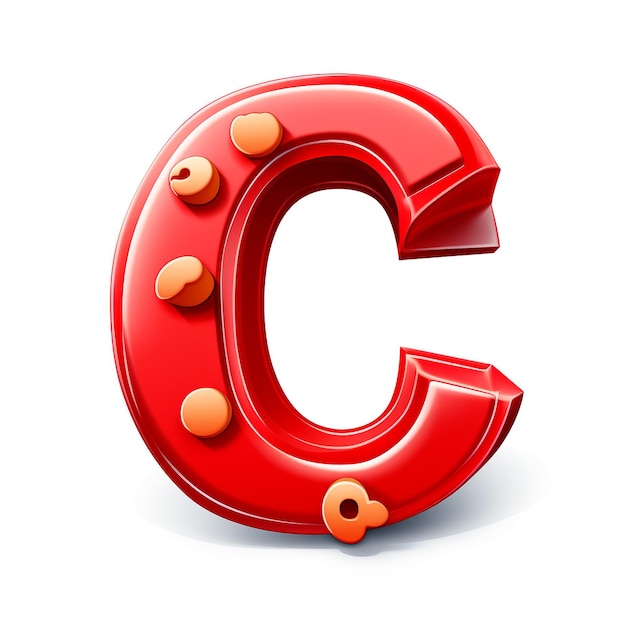 Photo cute 3d design of letter c on white background