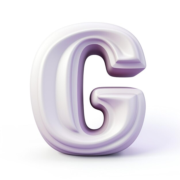 Foto carino disegno 3d della lettera g su sfondo bianco