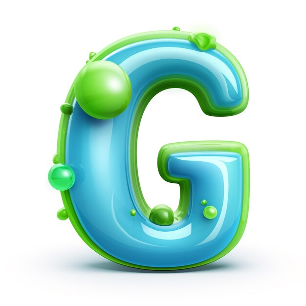 Photo cute 3d design of letter g on white background