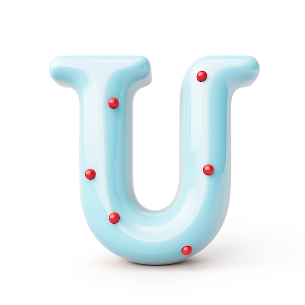 Photo cute 3d design of letter t on white background